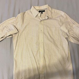Banana Republic Men's Light Yellow Plaid Shirt
